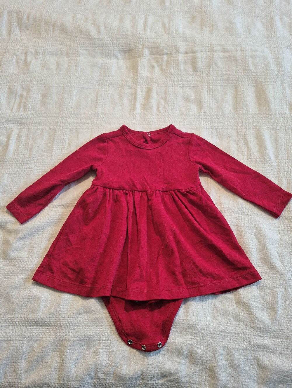 Primary girls 6-12 months red dress with attached bodysuit VGUC 1 tag hole